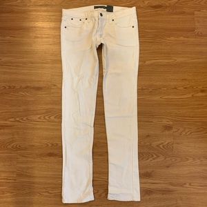 FRANKIE B EUC Stretch Ivory Low Rise straight leg Jeans